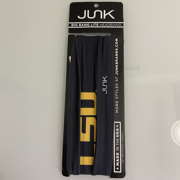 Junk Brands Headband Big Bang Lite LSU‎ Tigers Grey & Gold Made In The USA NEW - Picture 1 of 3